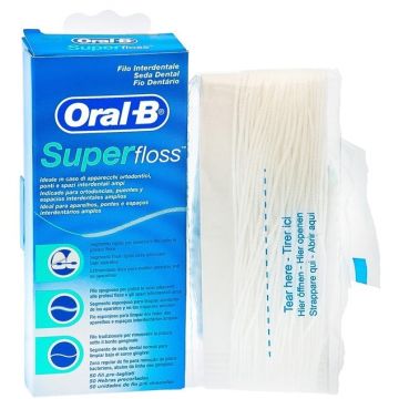Oral-B Superfloss Filo Interdentale Denti Protesi 50 Fili