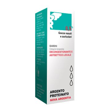 Argento Proteinato Nova Argentia 0,5% Bambini Gocce Nasali e Auricolari 10ml 