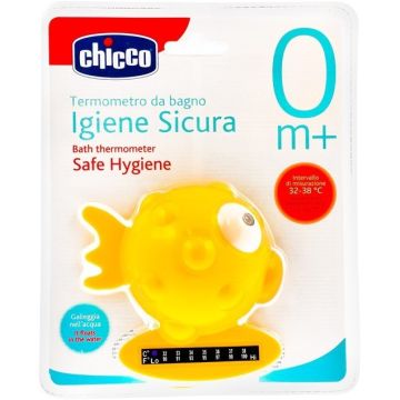 Chicco Termometro Igiene Sicura per Bagnetto A Forma di Pesce Arancio