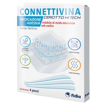 Connettivina Hi Tech Cerotti con Acido Ialuronico 10x10 4 Pezzi