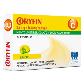 Coryfin C sedativo della tosse secca e grassa Gusto Limone 24 Pastiglie