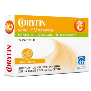 Coryfin C sedativo della tosse secca e grassa Gusto Mandarino 24 Pastiglie