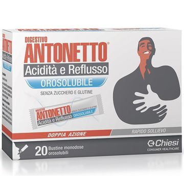 Digestivo Antonetto Acidità e Reflusso 20 Bustine Orosolubili