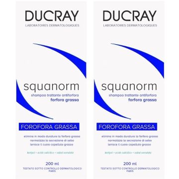 Ducray Squanorm Shampoo Antiforfora Grassa 200+200ml