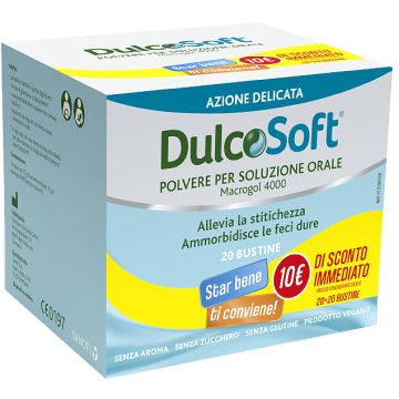 Dulcosoft Polvere Macrogol 4000 Stitichezza 20+20 Bustine