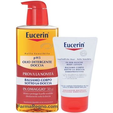 Eucerin Olio Detergente Doccia pH 5 200ml + Balsamo Corpo Sotto La Doccia 50ml