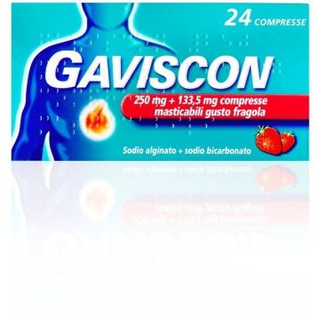 Gaviscon 24 Compresse Masticabili Fragola 250+133,5mg