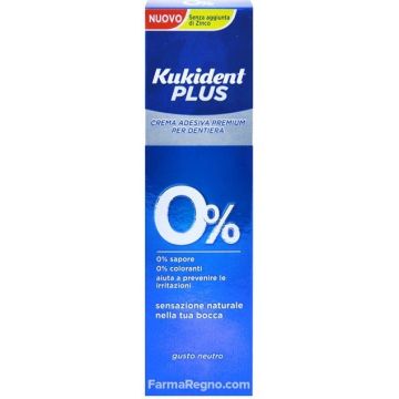 Kukident Plus Crema Adesiva Dentiera 0% 40g