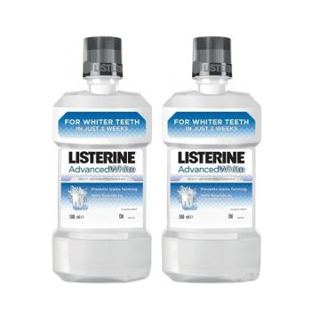 Listerine Advanced White Collutorio Denti Bianchi 500ml+500ml 