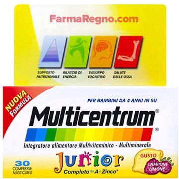 Multicentrum Junior Gusto Limone e Lampone 30 Compresse