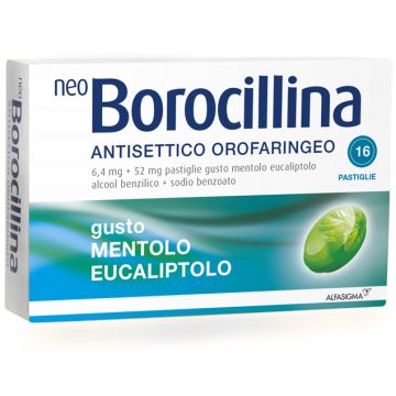 Neo Borocillina Antisettico Orofaringeo 16 Pastiglie Gusto Mentolo Eucaliptolo