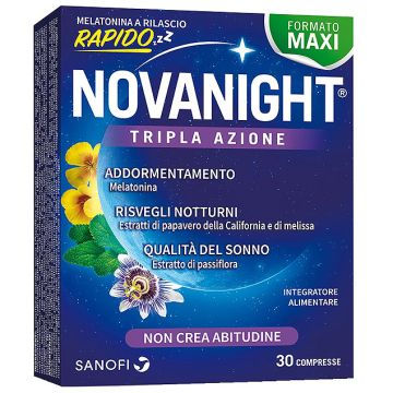 Novanight Tripla Azione Melatonina Rilascio Rapido 30 Compresse