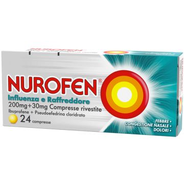 Nurofen Influenza e Raffreddore 200mg+30mg 24 Compresse Rivestite