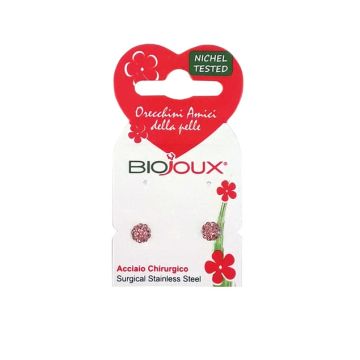 Biojoux Orecchini Palla Rosa Cristallo 5mm