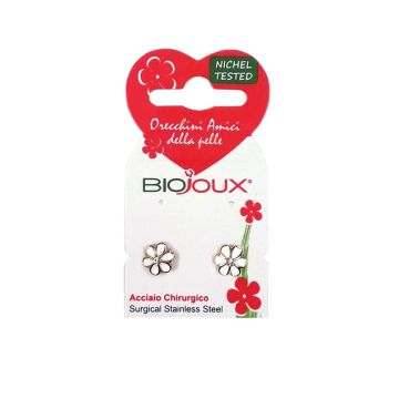 Biojoux Orecchini Fiore Bianco Cristallo 8mm