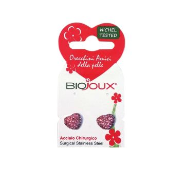 Biojoux Orecchini Cuore Rosa Cristallo 10mm