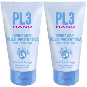 PL3 Crema Mani Multiprotettiva Con Filti UV Pacco Doppio 75ml