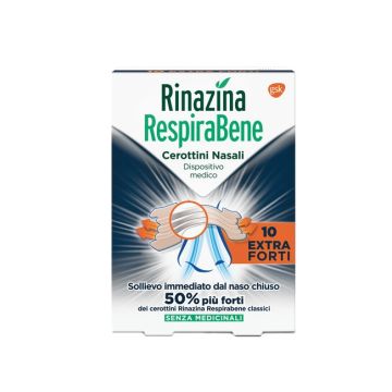 Rinazina Respirabene Cerottini Nasali Extra Forti 10 Pezzi