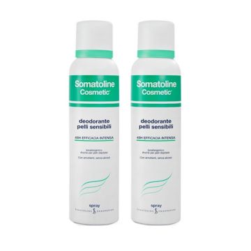 Somatoline Cosmetic Deodorante Spray Pelli Sensibili Pacco Doppio 150+150ml