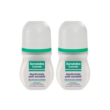 Somatoline Cosmetic Deodorante Roll On Pelli Sensibili Duopack 50+50ml