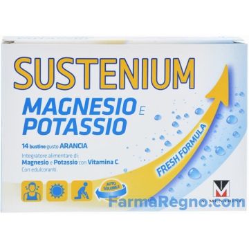 Sustenium Magnesio e Potassio con Vitamina C Gusto Arancia 14 Buste