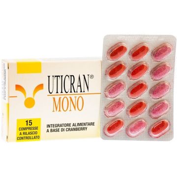 Uticran Mono Integratore alimentare cranberry per vie urinarie 15 compresse