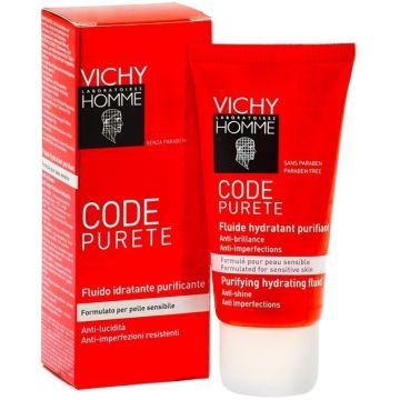 Vichy Homme Code Purete Crema Viso Sebo Normalizzante Pelli Miste e Grasse 50ml