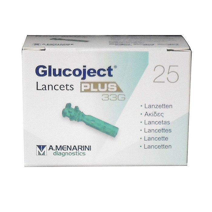 Glucoject Lancets Plus 33G Pungidito per Glicemia 25 Lancette in