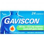 Gaviscon 24 Compresse Masticabili Menta 250+133,5mg