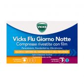 Vicks Flu Giorno Notte Sollievo Sintomi Influenzali 12+4 Compresse 
